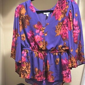 Floral Purple and Pink Women's Top